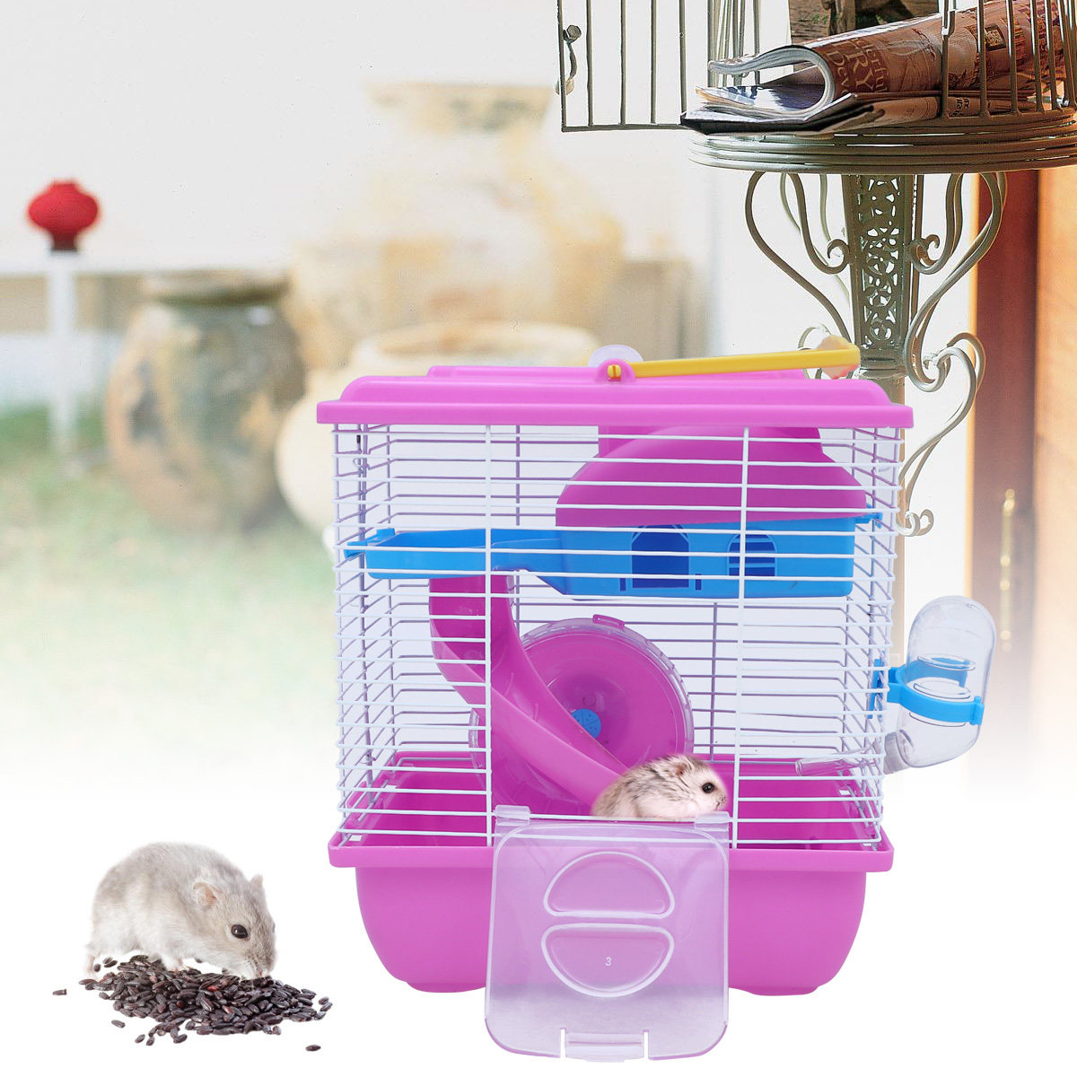 Jaula para Hámster de Doble Ca - Hamster Cage Wheel reseña y precio